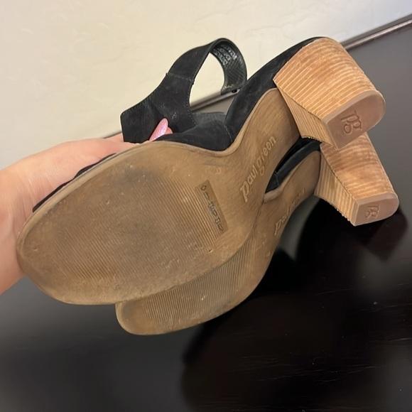 Paul Green Rival Sandal, black nubuck leather, scrunched look,slingback, 8.5 - Picture 13 of 16